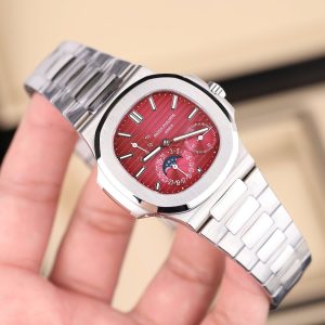 Đồng Hồ Patek Philippe Nautilus 5712 Fake 11 Mặt Màu Cherry Máy Cơ Thụy Sỹ Xưởng GR 40mm (2)