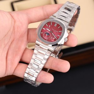 Đồng Hồ Patek Philippe Nautilus 5712 Fake 11 Mặt Màu Cherry Máy Cơ Thụy Sỹ Xưởng GR 40mm (2)