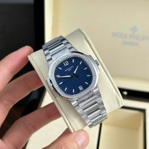 Đồng Hồ Patek Philippe Nautilus 7118 Chế Tác Mặt Xanh Dương Viền Đính Đá CZ Nhà Máy 3K 35 (2)