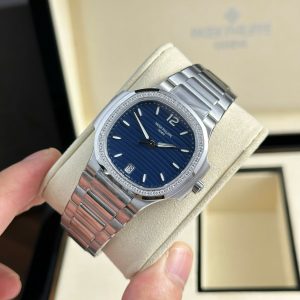 Đồng Hồ Patek Philippe Nautilus 7118 Chế Tác Mặt Xanh Dương Viền Đính Đá CZ Nhà Máy 3K 35 (2)