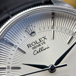 Đồng Hồ Rolex Cellini Chế Tác Dual Time 50529 Mặt Trắng Máy Cơ Thụy Sỹ Xưởng KZ 39mm (2)