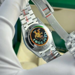 Đồng Hồ Rolex Chế Tác Day-Date Nam Mặt Đen Nặng 186 Grams Xưởng QF 40mm (9)