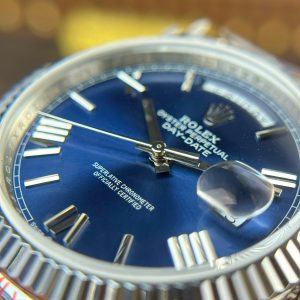 Đồng Hồ Rolex Chế Tác Day-Date Nam Mặt Xanh Dương Nặng 186 Grams Xưởng QF 40mm (2)