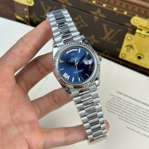 Đồng Hồ Rolex Chế Tác Day-Date Nam Mặt Xanh Dương Nặng 186 Grams Xưởng QF 40mm (2)