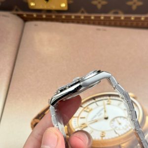 Đồng Hồ Rolex Chế Tác Land-Dweller 127336 Mặt Xanh Băng Họa Tiết Tổ Ong Đính Đá Baguette 40mm (2)