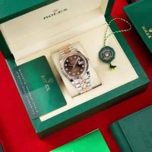 Đồng Hồ Rolex DateJust 126331 Chế Tác Mặt Chocolate Phủ Vàng Hồng 18K Xưởng GM 41mm (2)