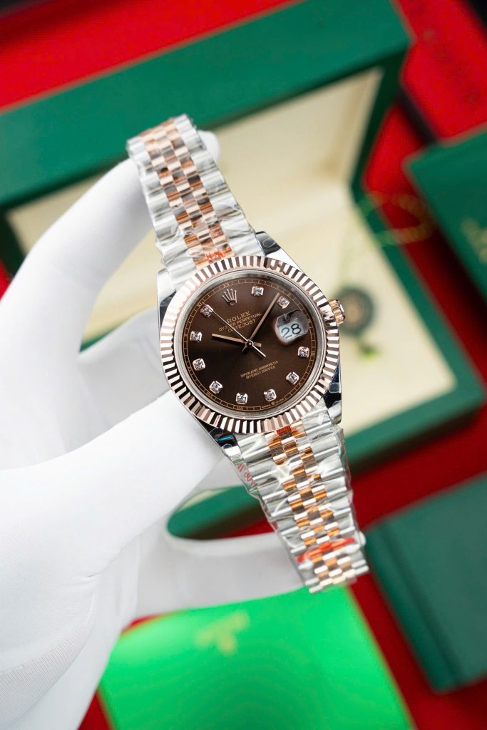 Đồng Hồ Rolex DateJust 126331 Chế Tác Mặt Chocolate Phủ Vàng Hồng 18K Xưởng GM 41mm (2)