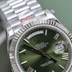 Đồng Hồ Rolex Day-Date 228236 Chế Tác Mặt Số Xanh Olive Máy Thụy Sỹ Xưởng QF 40mm (2)