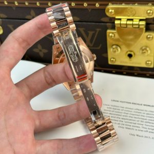 Đồng Hồ Rolex Day-Date Chế Tác Mạ Vàng Hồng Mặt Xanh Lá Cây Nặng 186 Grams QF 40mm (1)