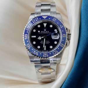 Đồng Hồ Rolex GMT-Master II Rep Cao Cấp Viền Gốm Xanh Dây Oyster Nhà Máy AR 40mm (2)