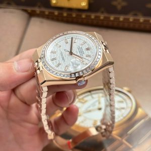 Đồng Hồ Rolex Land-Dweller 127334 Replica 11 Mặt Trắng Họa Tiết Tổ Ong Đính Đá Baguette 40mm (2)