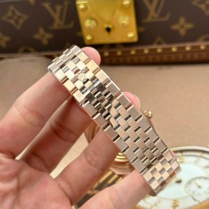 Đồng Hồ Rolex Land-Dweller 127334 Replica 11 Mặt Trắng Họa Tiết Tổ Ong Đính Đá Baguette 40mm (2)