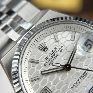 Đồng Hồ Rolex Replica 11 Land-Dweller 127234 Mặt Trắng Họa Tiết Tổ Ong 36mm (2)