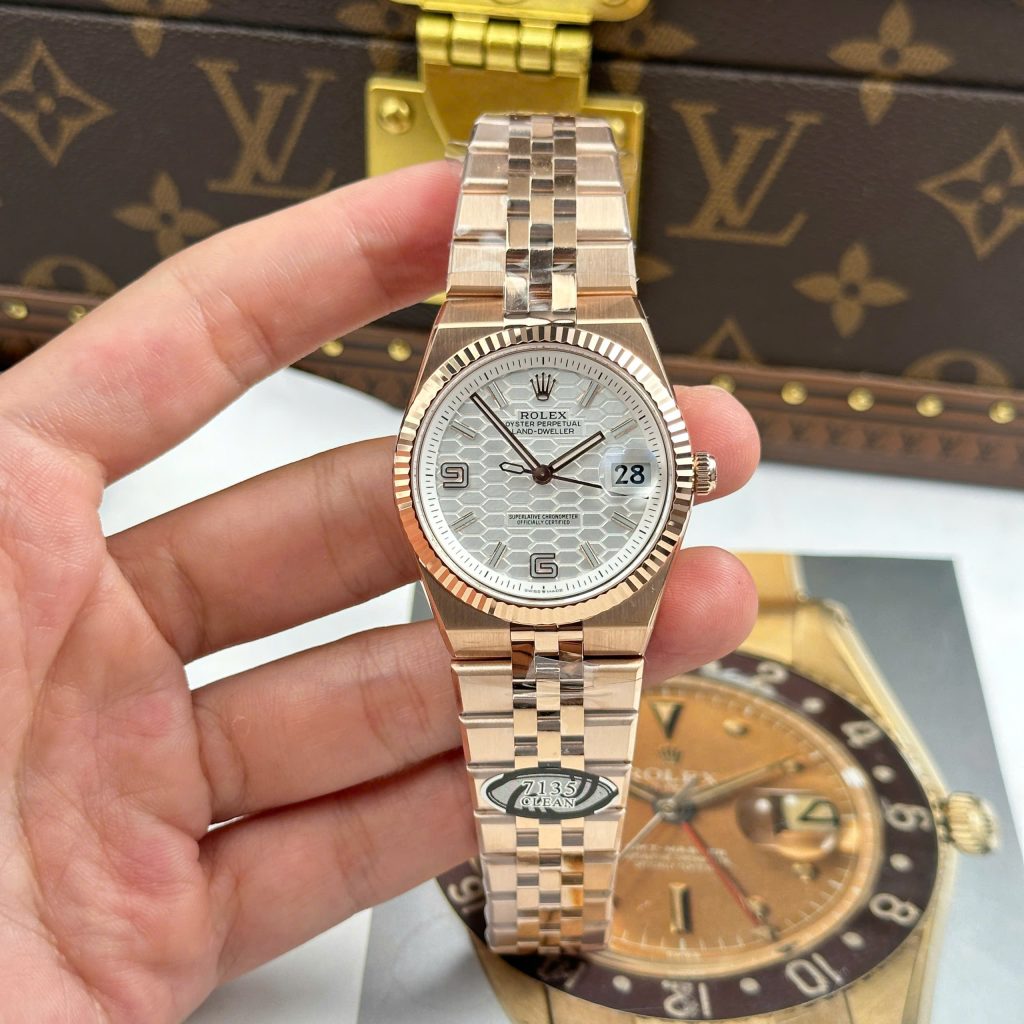 Đồng Hồ Rolex Replica 11 Land-Dweller 127235 Mặt Trắng Máy Cơ Tự Đông 36mm (2)
