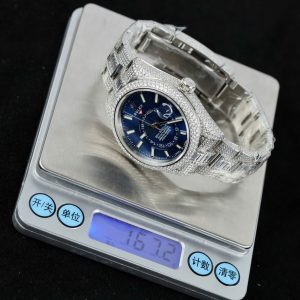 Đồng Hồ Rolex Sky-Dweller 336934 Chế Tác Mặt Xanh Dương Đính Full Đá 42mm (1)