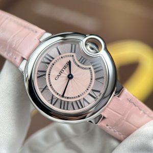 Đồng Hồ Cartier Ballon Bleu Chế Tác Nữ Màu Hồng Máy Pin Thụy Sỹ Xưởng AF 33mm (2)