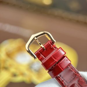 Đồng Hồ Cartier Ballon Bleu WJBB0033 Replica 11 Nữ Viền Đính Đá Dây Da Đỏ Xưởng AF 33mm (2)