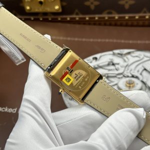 Đồng Hồ Cartier Tank Louis Chế Tác Mặt Trắng Vỏ Mạ Vàng Máy Cơ Thụy Sỹ 27.8×38 (2)