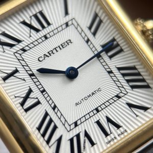 Đồng Hồ Cartier Tank Louis Chế Tác Mặt Trắng Vỏ Mạ Vàng Máy Cơ Thụy Sỹ 27.8×38 (2)