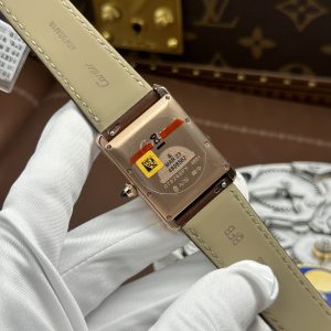 Đồng Hồ Cartier Tank Louis Replica 11 Mặt Trắng Vỏ Mạ Vàng Hồng Máy Cơ Tự Động 27.8×38 (2)