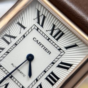 Đồng Hồ Cartier Tank Louis Replica 11 Mặt Trắng Vỏ Mạ Vàng Hồng Máy Cơ Tự Động 27.8×38 (2)