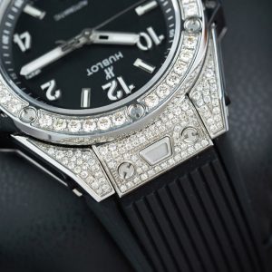 Đồng Hồ Hublot Big Bang One Click Replica 11 Màu Đen Đính Kim Cương Moissanite 39mm (2)