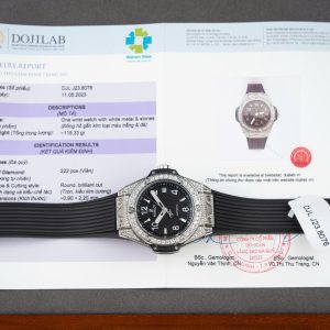 Đồng Hồ Hublot Big Bang One Click Replica 11 Màu Đen Đính Kim Cương Moissanite 39mm (2)
