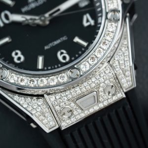 Đồng Hồ Hublot Big Bang One Click Replica 11 Màu Đen Đính Kim Cương Moissanite 39mm (2)