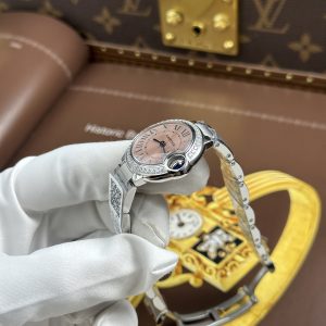 Đồng Hồ Nữ Cartier Ballon Bleu W4BB0037 Rep 11 Mặt Hồng Dây Kim Loại Xưởng AF 33mm (2)