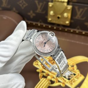 Đồng Hồ Nữ Cartier Ballon Bleu W4BB0037 Rep 11 Mặt Hồng Dây Kim Loại Xưởng AF 33mm (2)