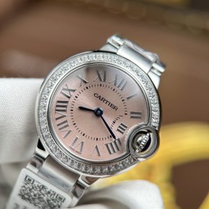 Đồng Hồ Nữ Cartier Ballon Bleu W4BB0037 Rep 11 Mặt Hồng Dây Kim Loại Xưởng AF 33mm (2)