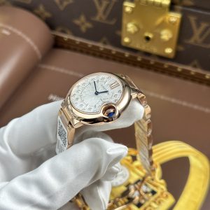 Đồng Hồ Nữ Cartier Ballon Bleu WGBB0054 Chế Tác Mạ Vàng Hồng Dây Kim Loại Xưởng AF 33mm (5)