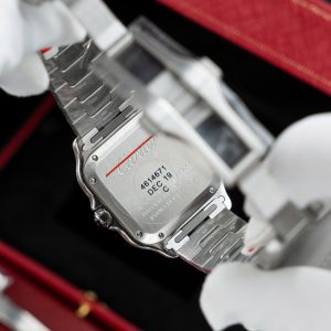Đồng Hồ Nữ Cartier Santos Replica 11 Màu Demi Vàng Xưởng BV 35 (2)