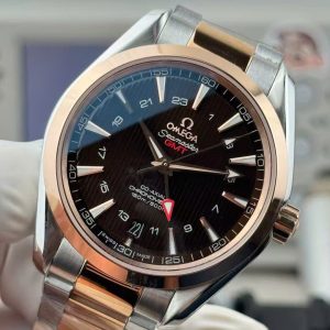 Đồng Hồ Omega Seamaster GMT Replica 11 Mặt Đen Dây Kim Loại Xưởng VS 41 (2)