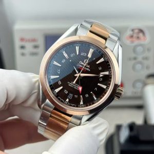 Đồng Hồ Omega Seamaster GMT Replica 11 Mặt Đen Dây Kim Loại Xưởng VS 41 (2)