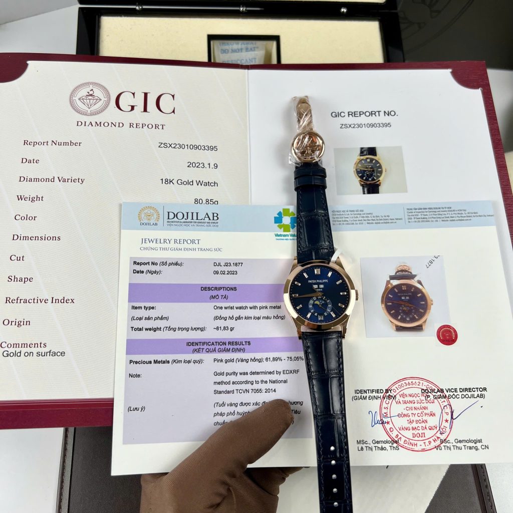 Đồng Hồ Patek Philippe Complications 5396R Chế Tác Bọc Vàng Hồng 18K Mặt Xanh Dương 38 (2)