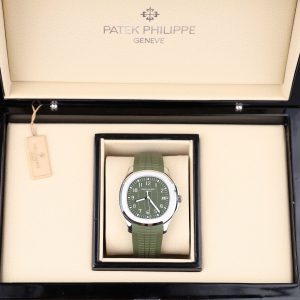 Đồng Hồ Patek Philippe Nautilus 5168 Tinh Chỉnh Nhà Máy Màu Xanh Quân Đội Dây Cao Su 40mm (2)