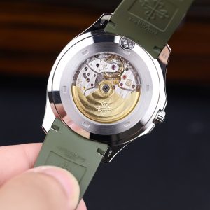 Đồng Hồ Patek Philippe Nautilus 5168 Tinh Chỉnh Nhà Máy Màu Xanh Quân Đội Dây Cao Su 40mm (2)