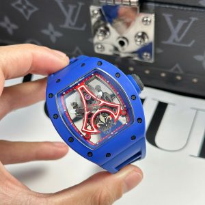 Đồng Hồ Richard Mille RM52-03 Paris Saint-Germain Chế Tác Vỏ Gốm Xanh Bộ Máy Tourbillon 42 (2)