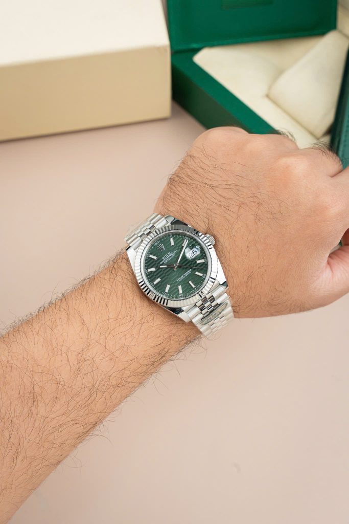 Đồng Hồ Rolex DateJust 126334 Chế Tác Mặt Xanh Lá Cây Họa Tiết Nếp Gấp Nhà Máy Clean 41mm (2)