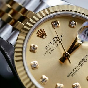 Đồng Hồ Rolex DateJust Nữ Replica 11 Mặt Vàng Máy Cơ Thụy Sỹ Nhà Máy THB 31mm (2)