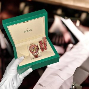 Đồng Hồ Rolex Daytona 116598SACO Leopard Họa Tiết Da Báo Chế Tác Đính Kim Cương Moissanite + Bọc Vàng 18K 40mm (2)