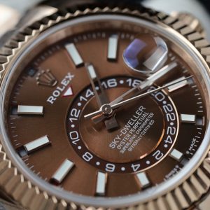 Đồng Hồ Rolex Sky-Dweller Chế Tác Mặt Nâu Bọc Vàng Thật 18K 42mm (2)