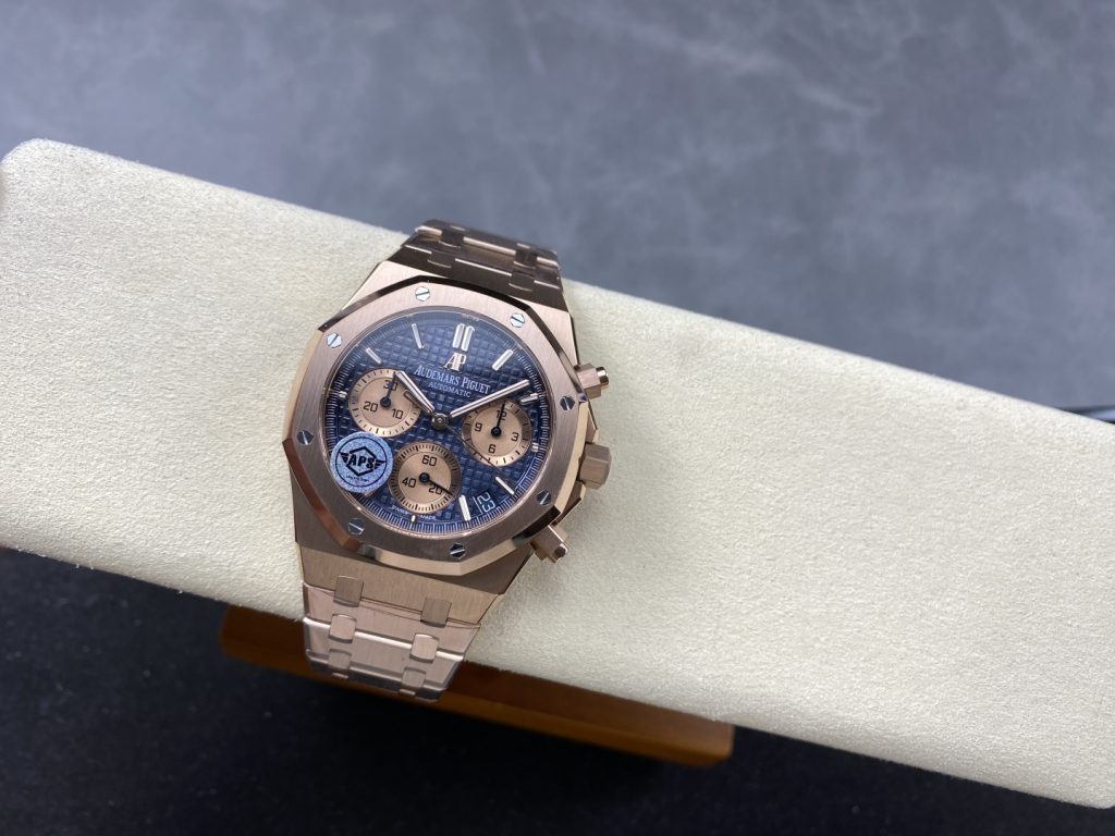 Đồng Hồ Audemars Piguet Royal Oak 26239OR Replica 11 Mặt Xanh Dương Vỏ Mạ Vàng Hồng Xưởng APS 41mm (1)