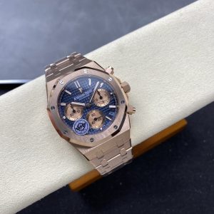 Đồng Hồ Audemars Piguet Royal Oak 26239OR Replica 11 Mặt Xanh Dương Vỏ Mạ Vàng Hồng Xưởng APS 41mm (1)