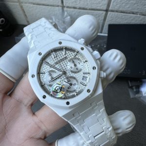Đồng Hồ Audemars Piguet Royal Oak 26240 Chế Tác Vỏ Gốm Trắng Máy Cơ Thuỵ Sỹ Xưởng APS 41mm (1)