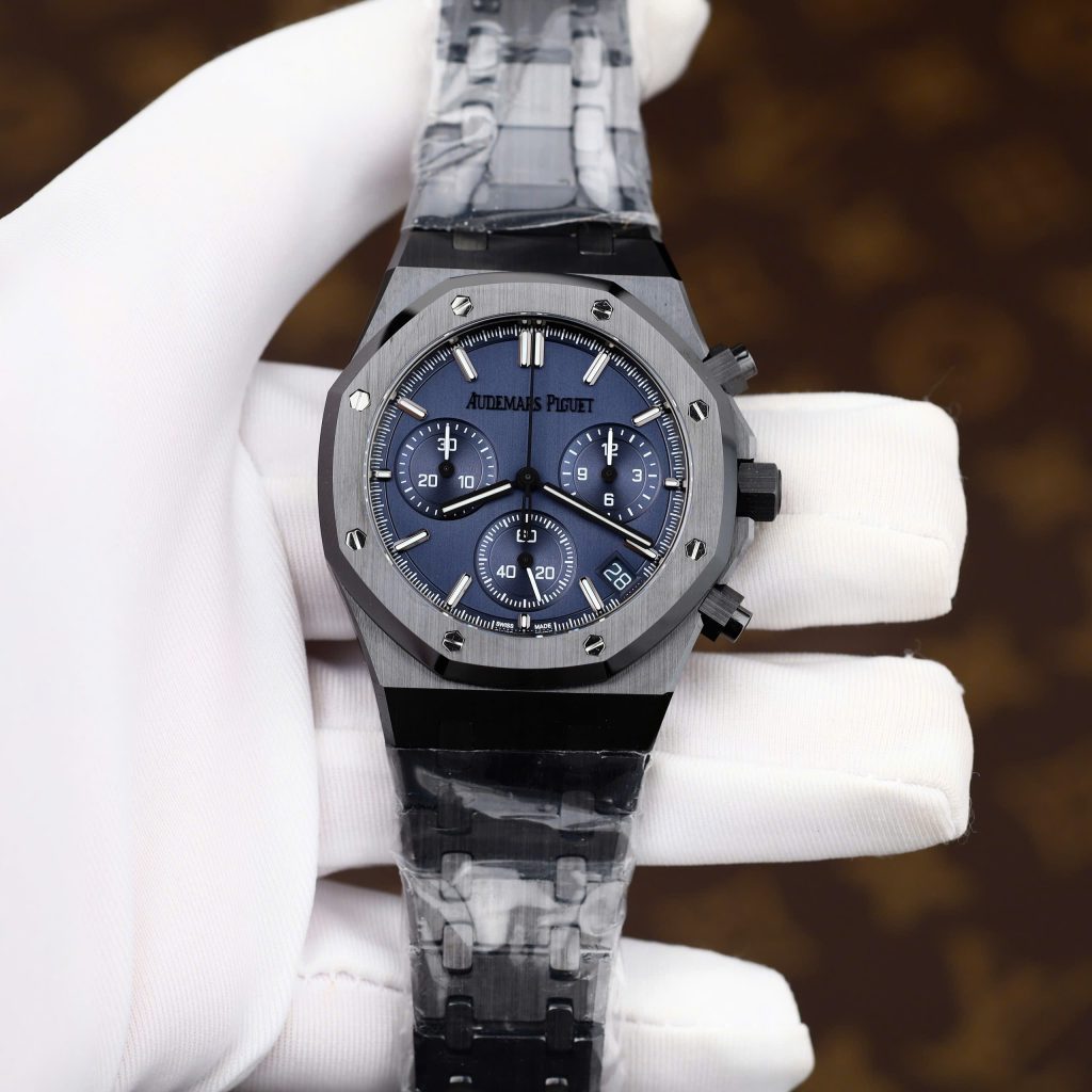 Đồng Hồ Audemars Piguet Royal Oak Chronograph 26240 Chế Tác Vỏ Gốm Mặt Xanh Than APS 41mm (2)