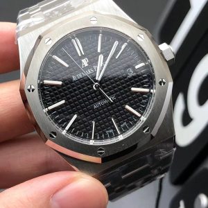 Đồng Hồ Audemars Piguet Royal Oak 15400 Chế Tác Mặt Đen Dây Kim Loại 41mm (2)