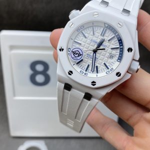 Đồng Hồ Audemars Piguet Royal Oak Offshore 15707CB Vỏ Gốm Trắng Replica Cao Cấp Xưởng APS 42mm (2)