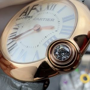 Đồng Hồ Cartier Ballon Blanc Chế Tác Mặt Xám Dây Da Xưởng AF 30mm (2)